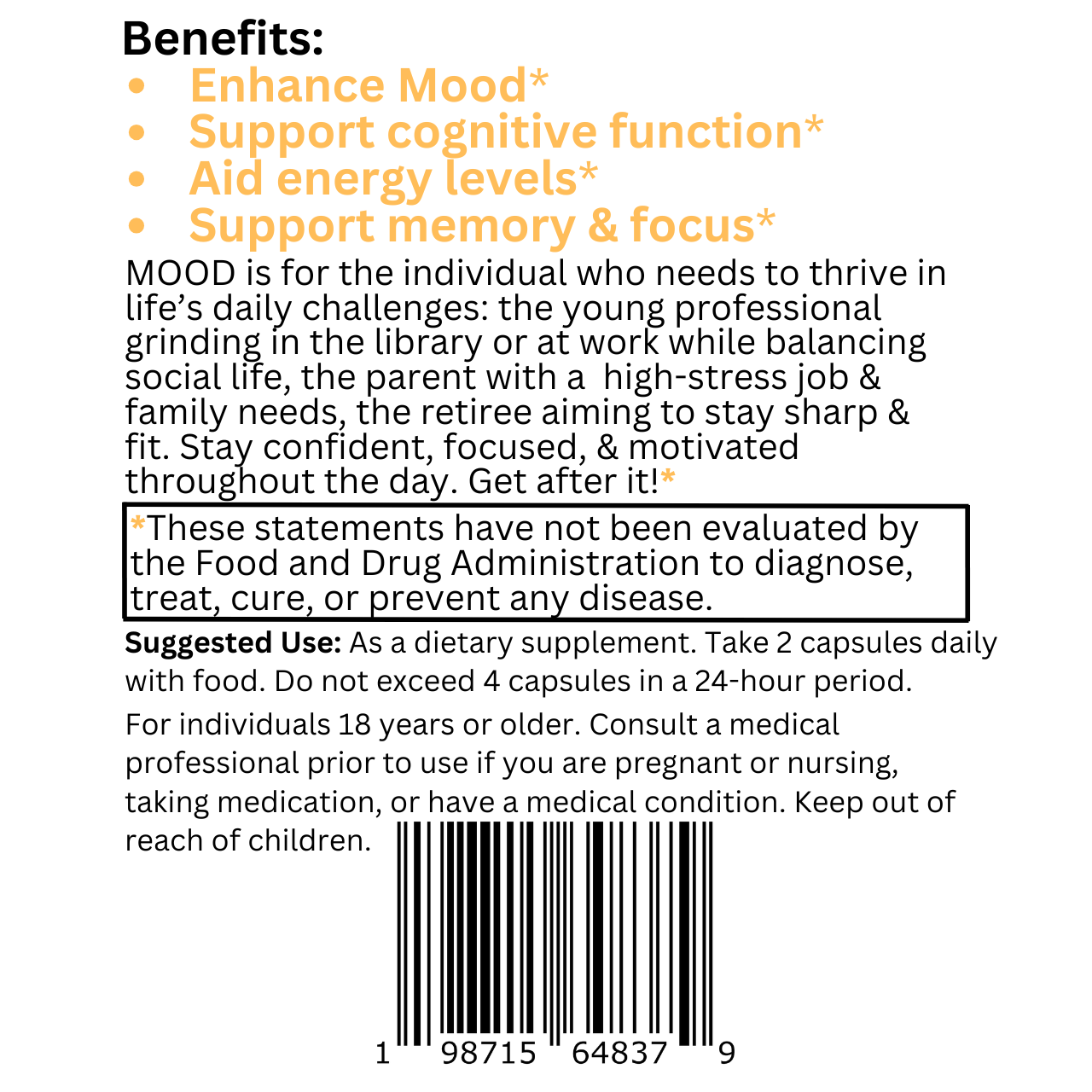 Nootropic Blend - Energy, Focus, & Less Stress