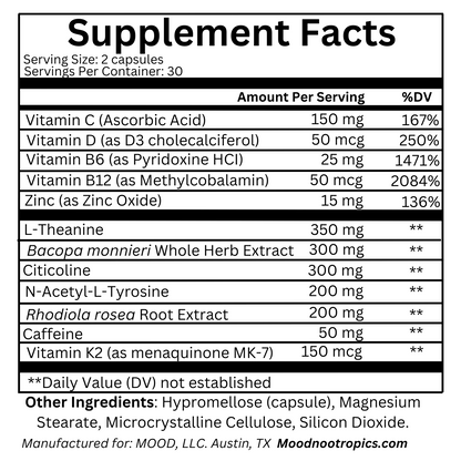 Nootropic Blend - Energy, Focus, & Less Stress
